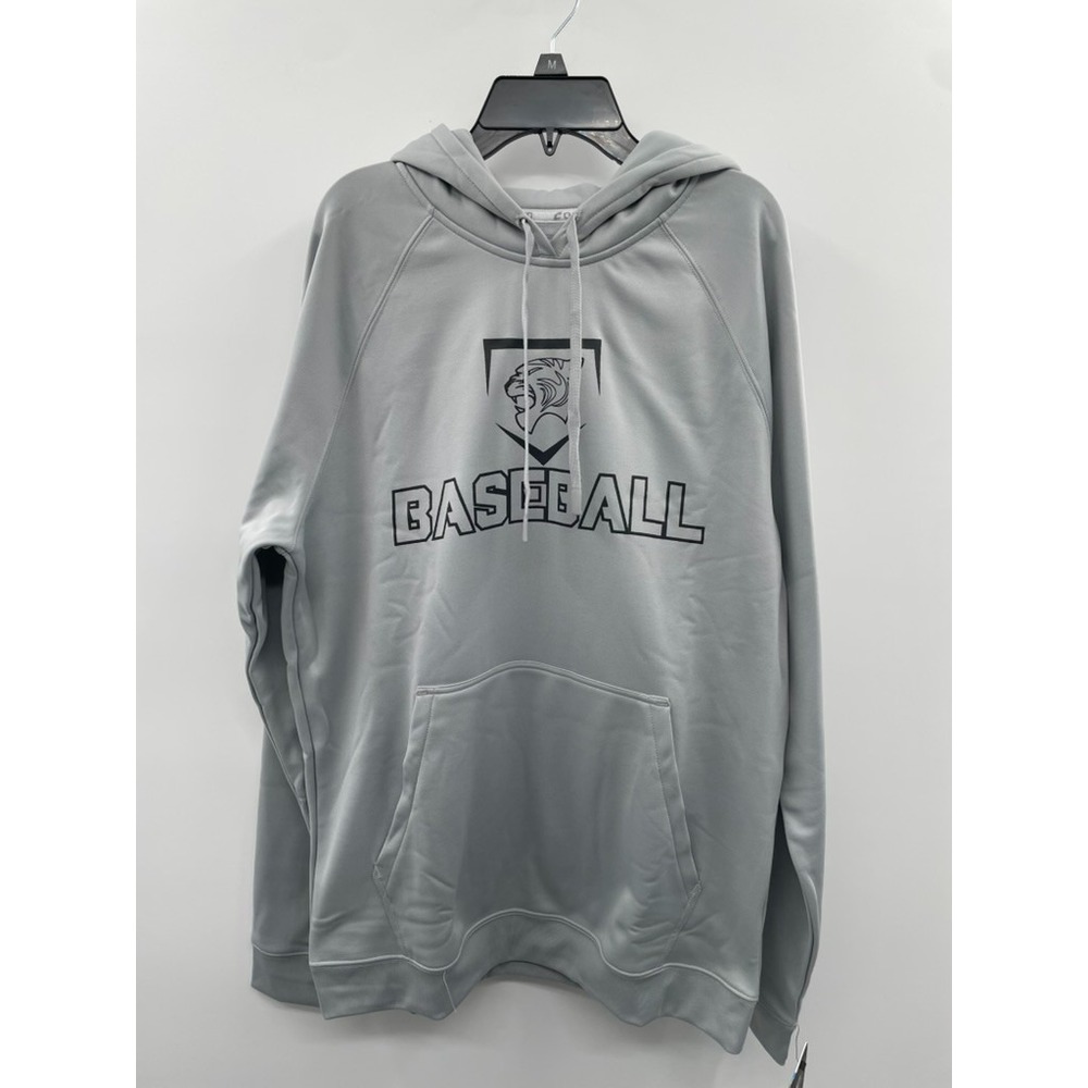 Champro Hoodie Men Medium Silver Graphic Print Fleece Raglan Sleeve Baseball NWT